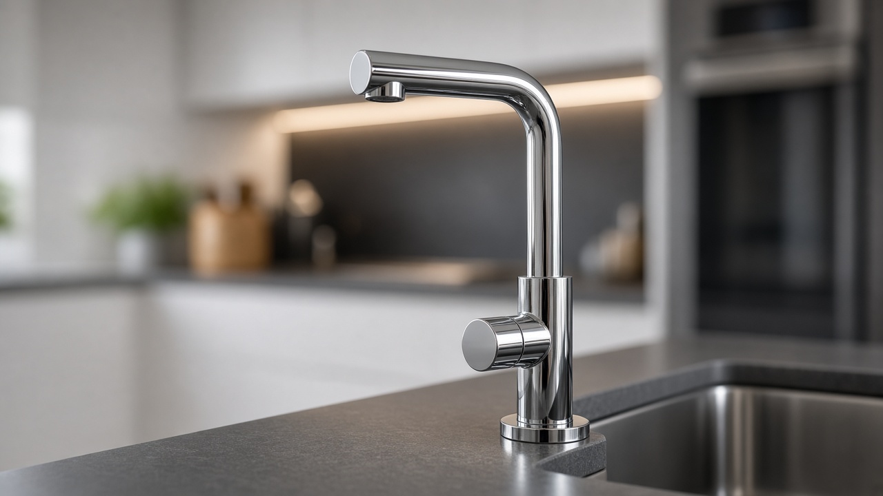 Kitchen sink with a dedicated filter faucet beside the main spout